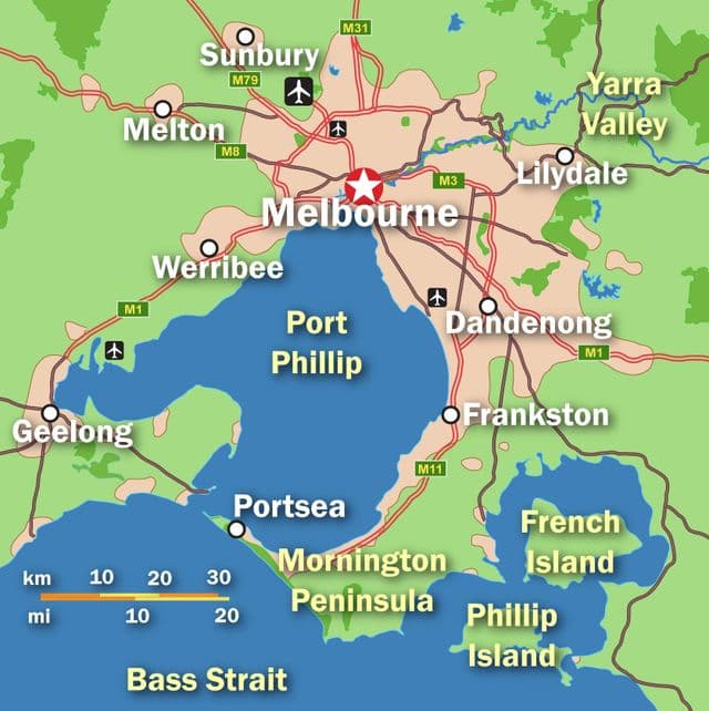 Stadtplan von Melbourne