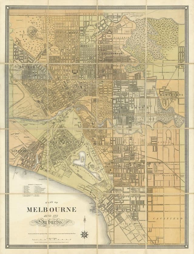Historische Karte von Melbourne